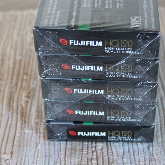 FUJIFILM LOT (5) HQ-120 6 HOUR BLANK VIDEO CASSETTE TAPES VHS NEW-SEALED - Picture 2 of 8